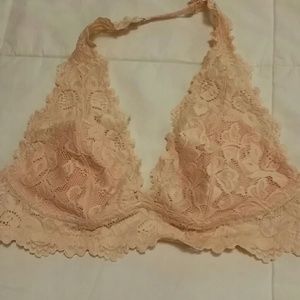 BNWOT peach  colored lacey halter bra